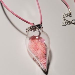 Breast Cancer Awareness Glitter Necklace